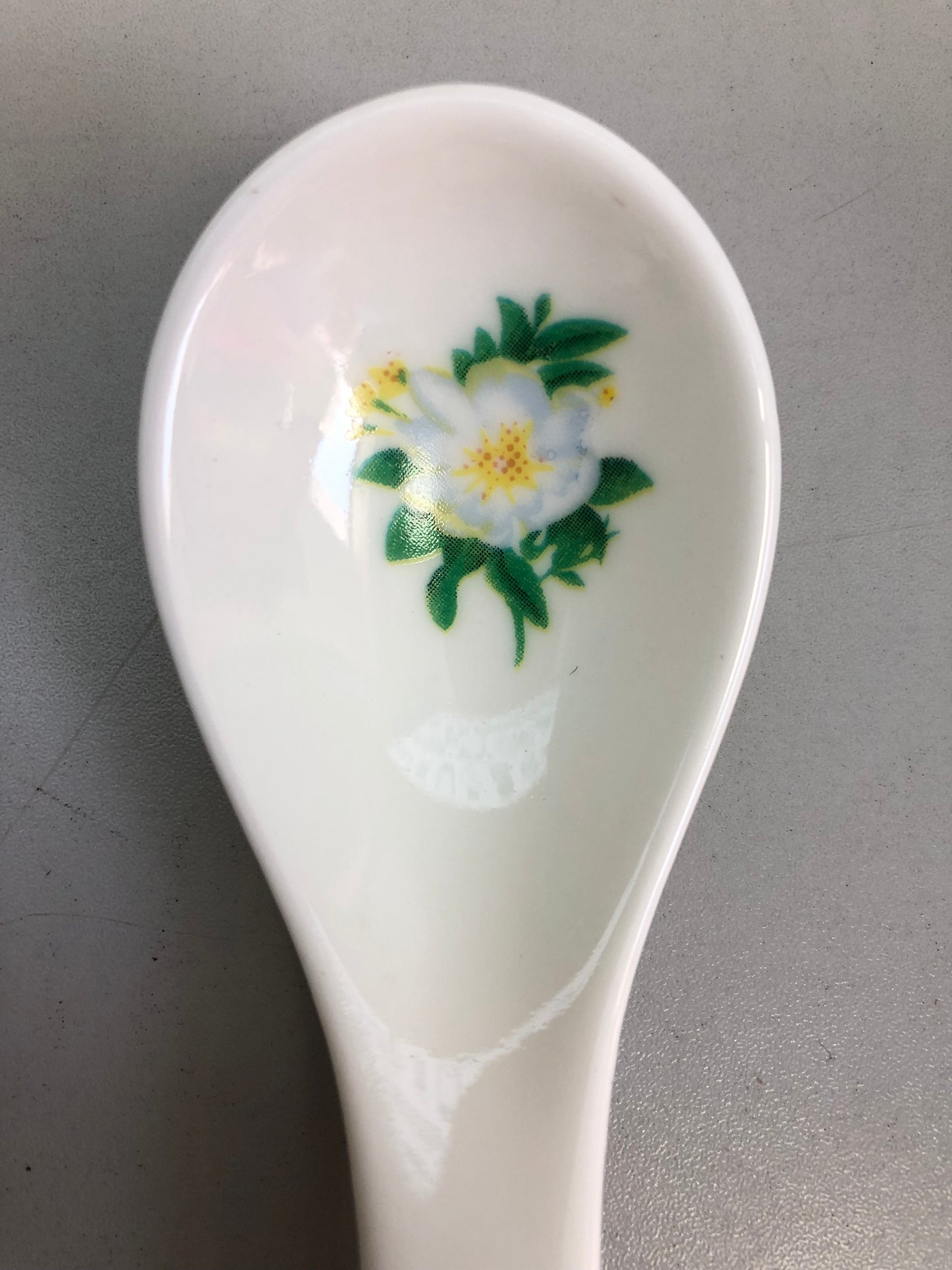 White rose ceramic spoon, 3 pieces