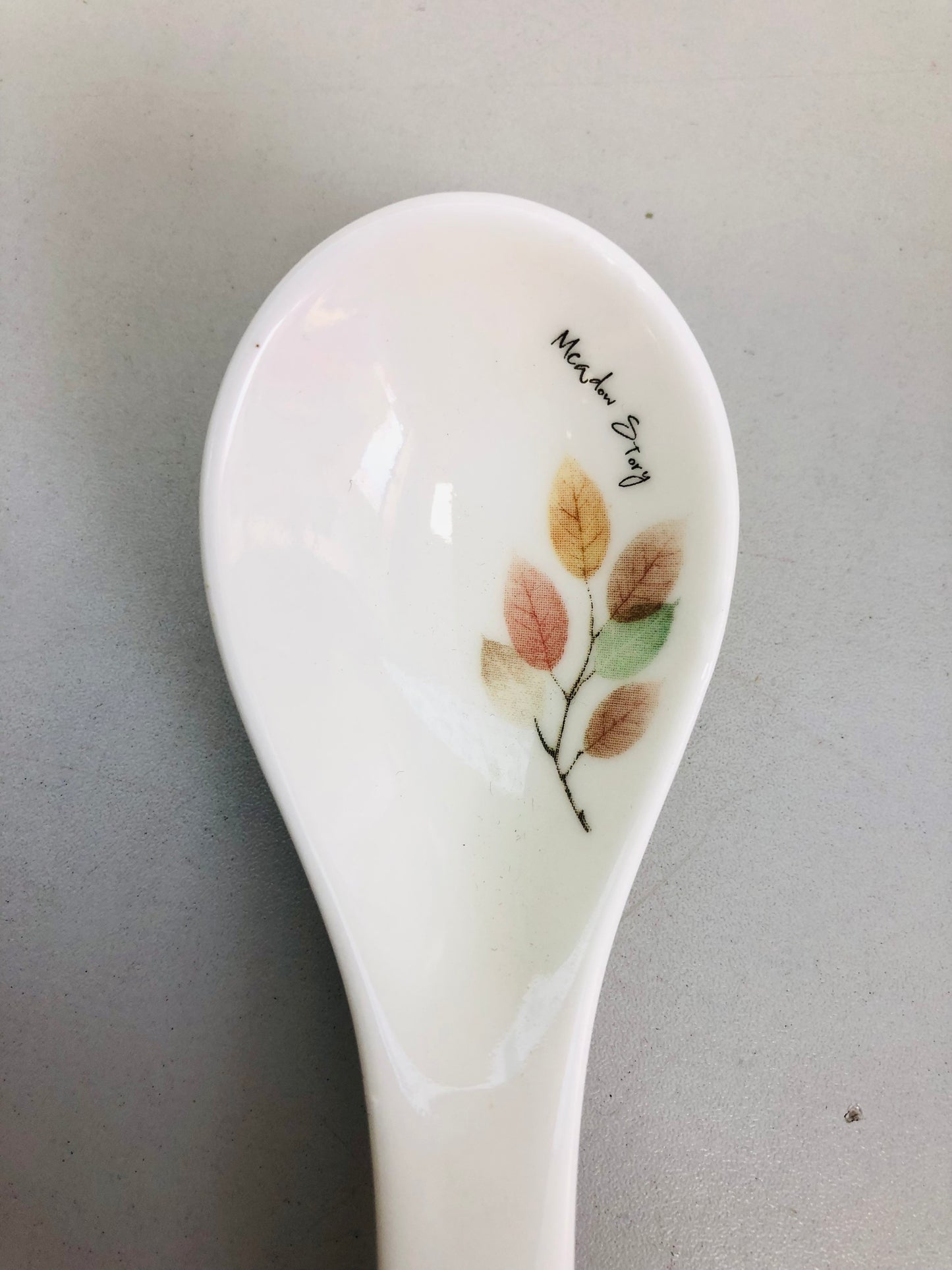 Ceramic spoon, 3 leaves