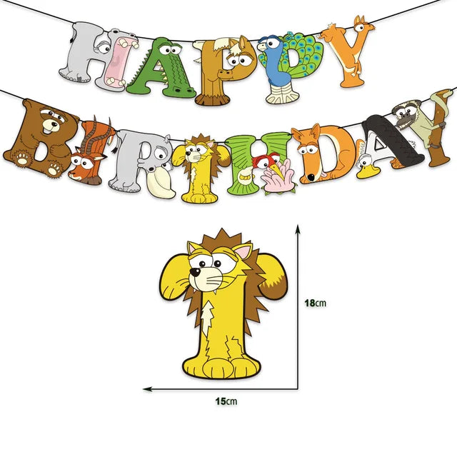 Happy birthday animals decorations