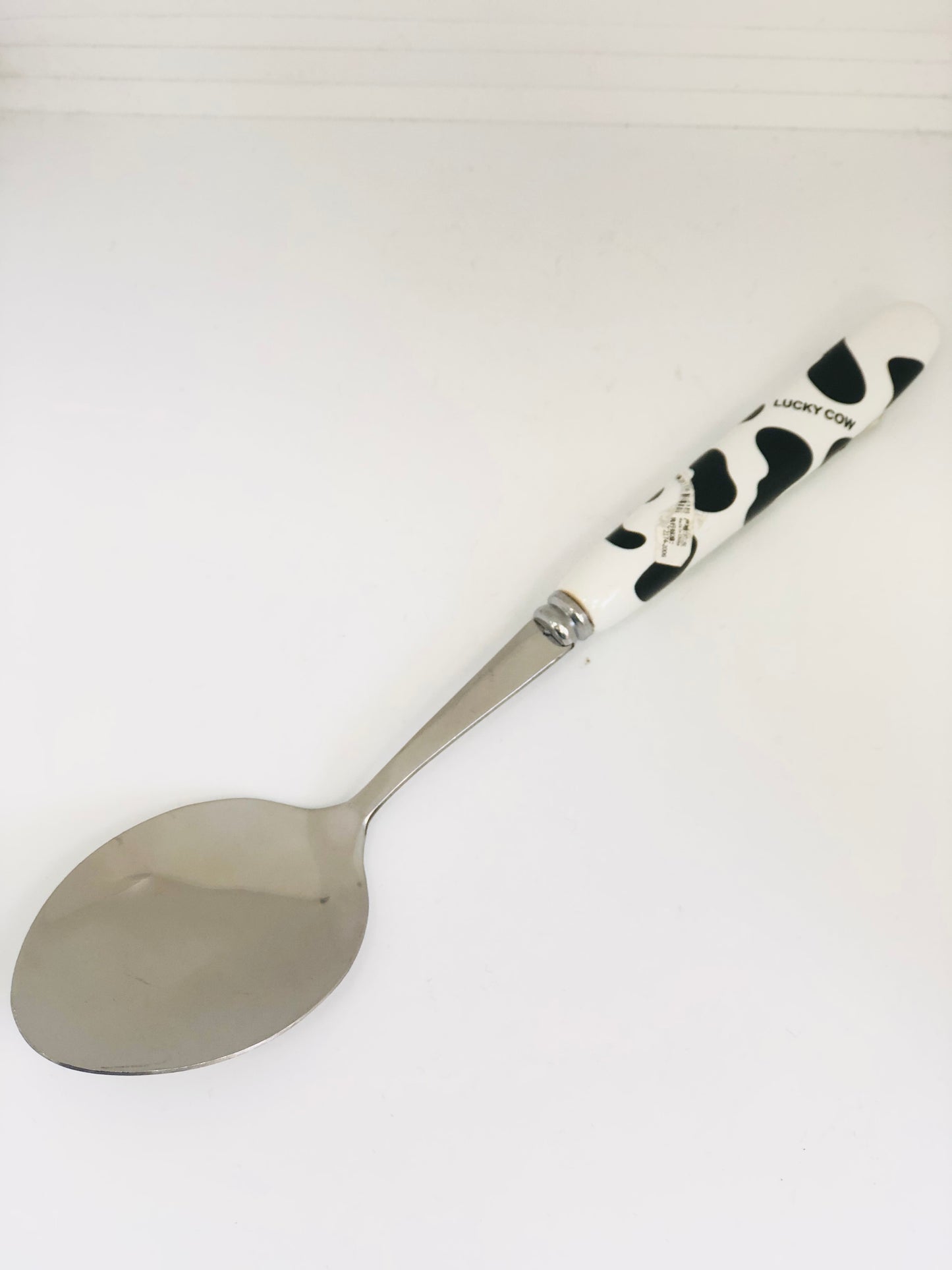Black and white ceramic fork and spoon set