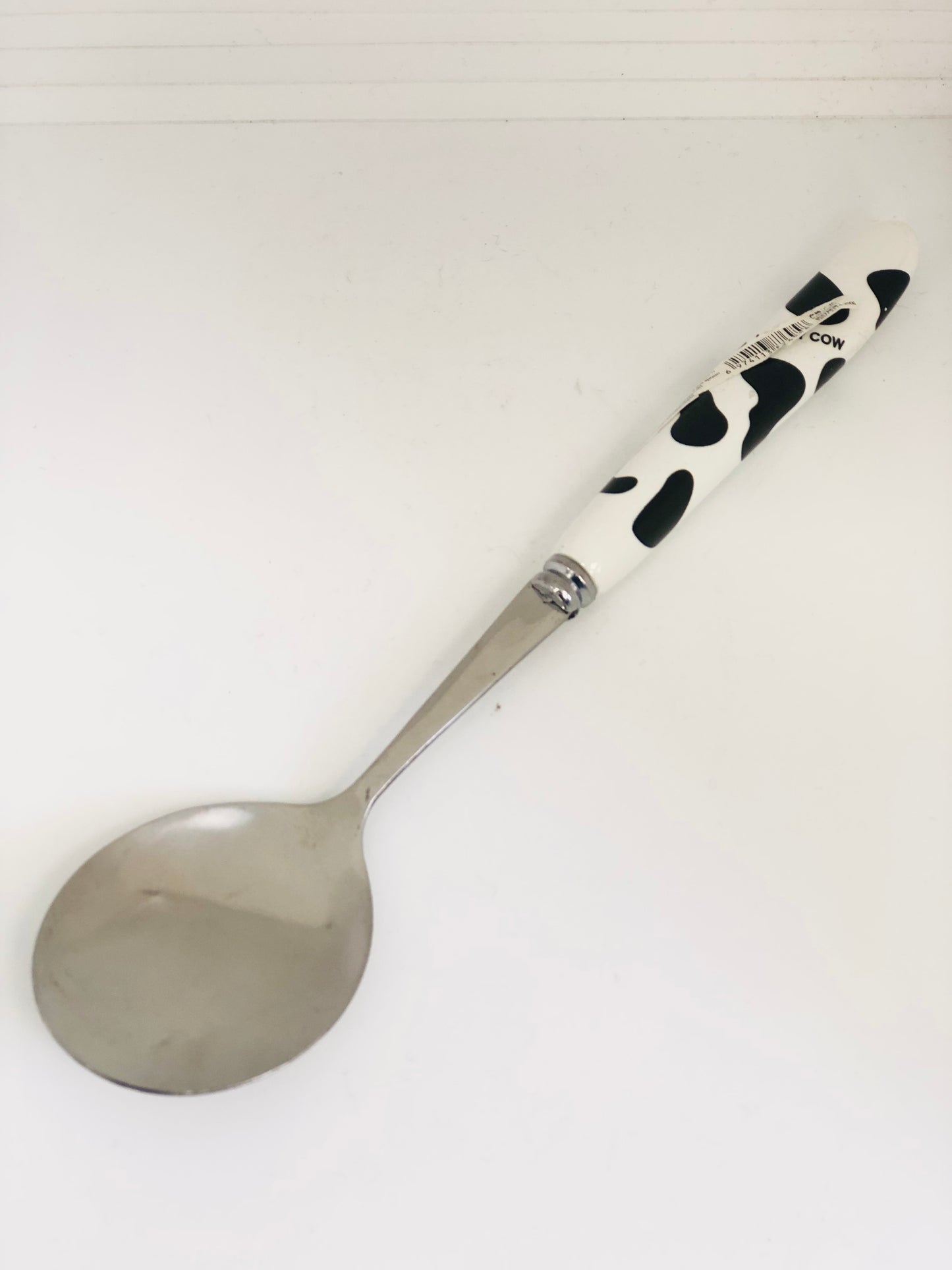 Black and white ceramic fork and spoon set