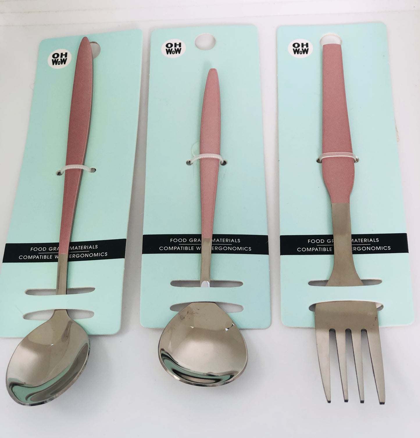 Pink stainless spoons