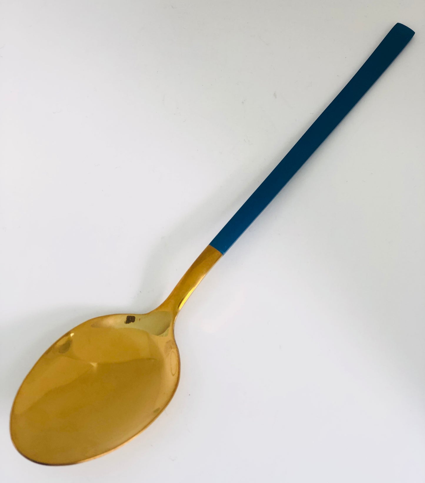 Blue stainless steel fork and spoon set