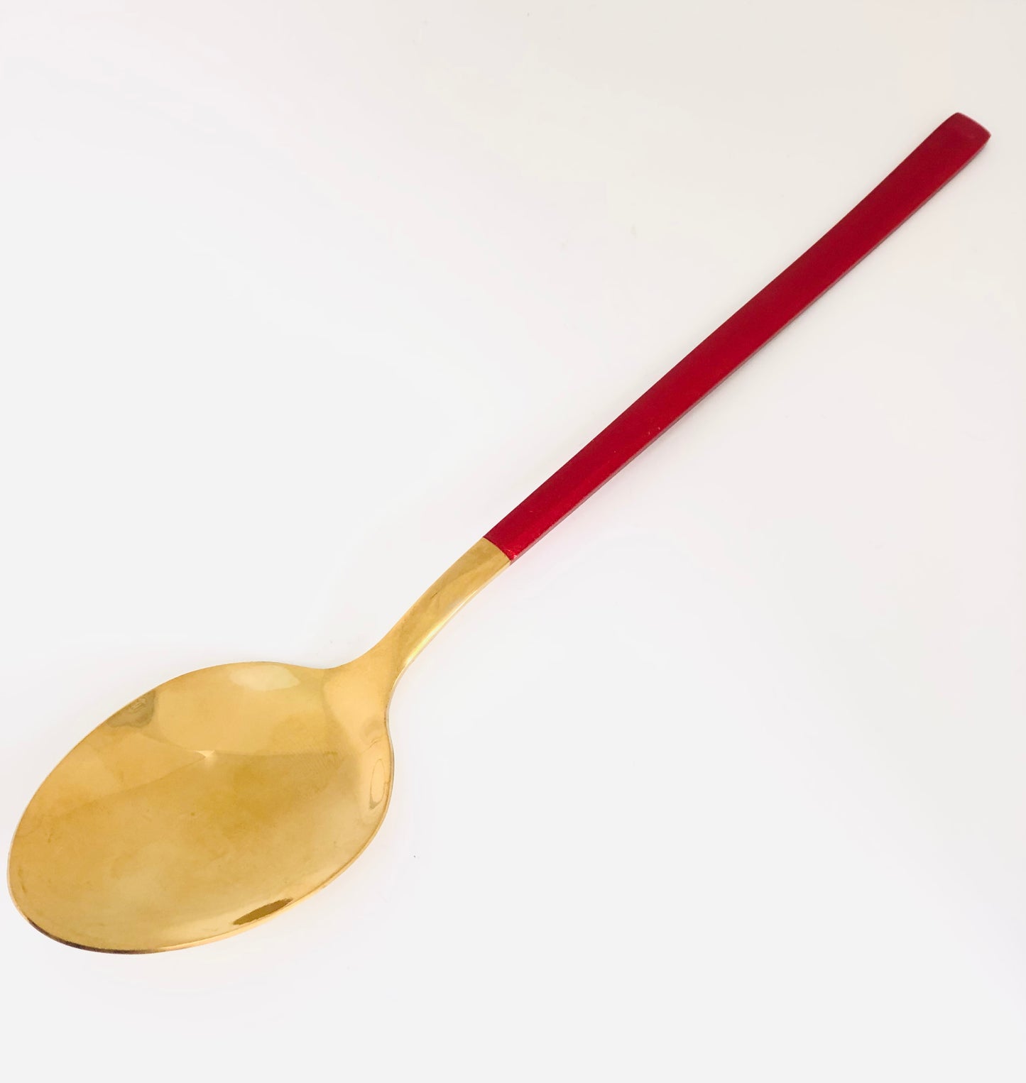 Red stainless steel spoon and fork set