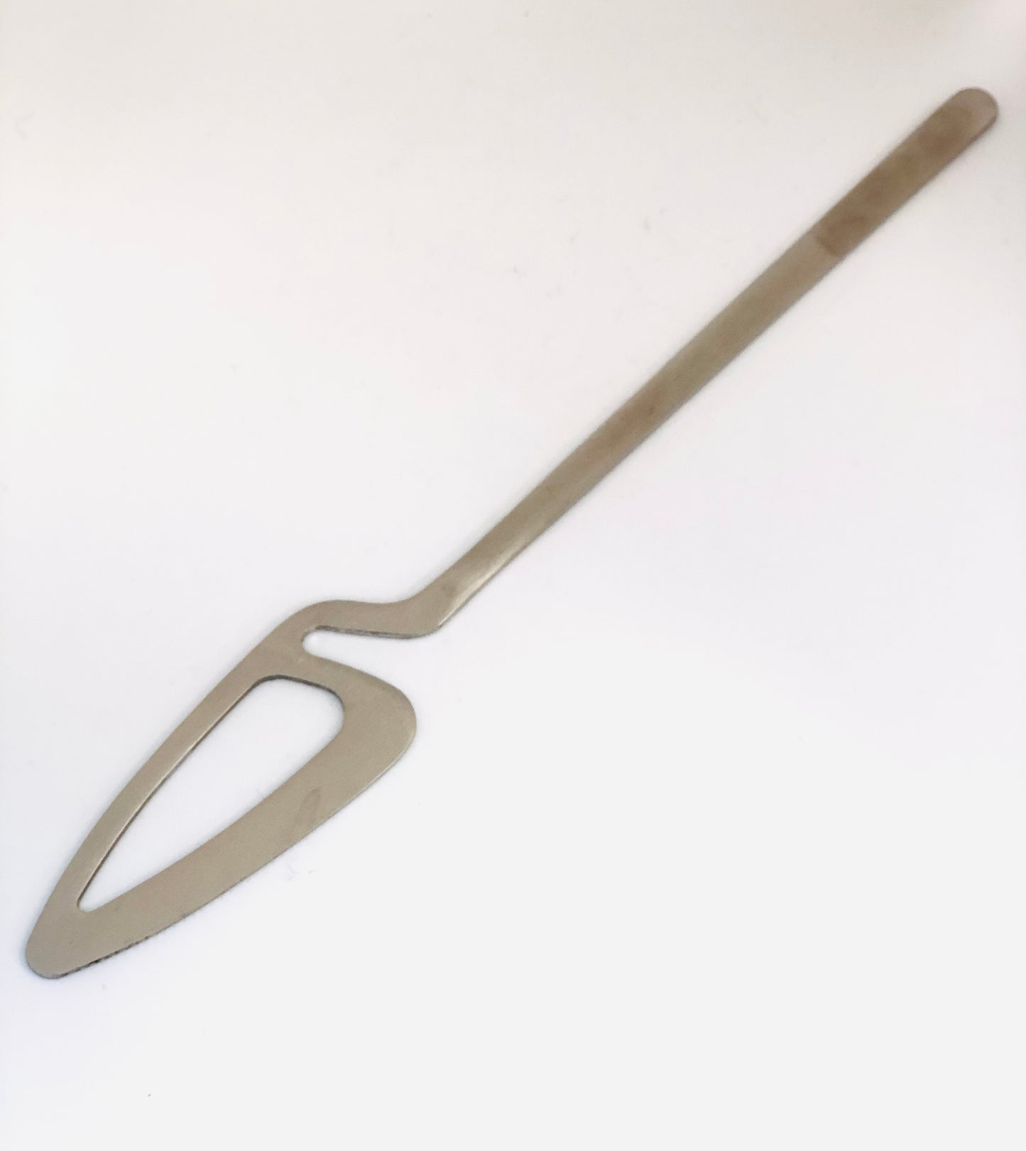 Set of spoon, fork and long stainless steel knife