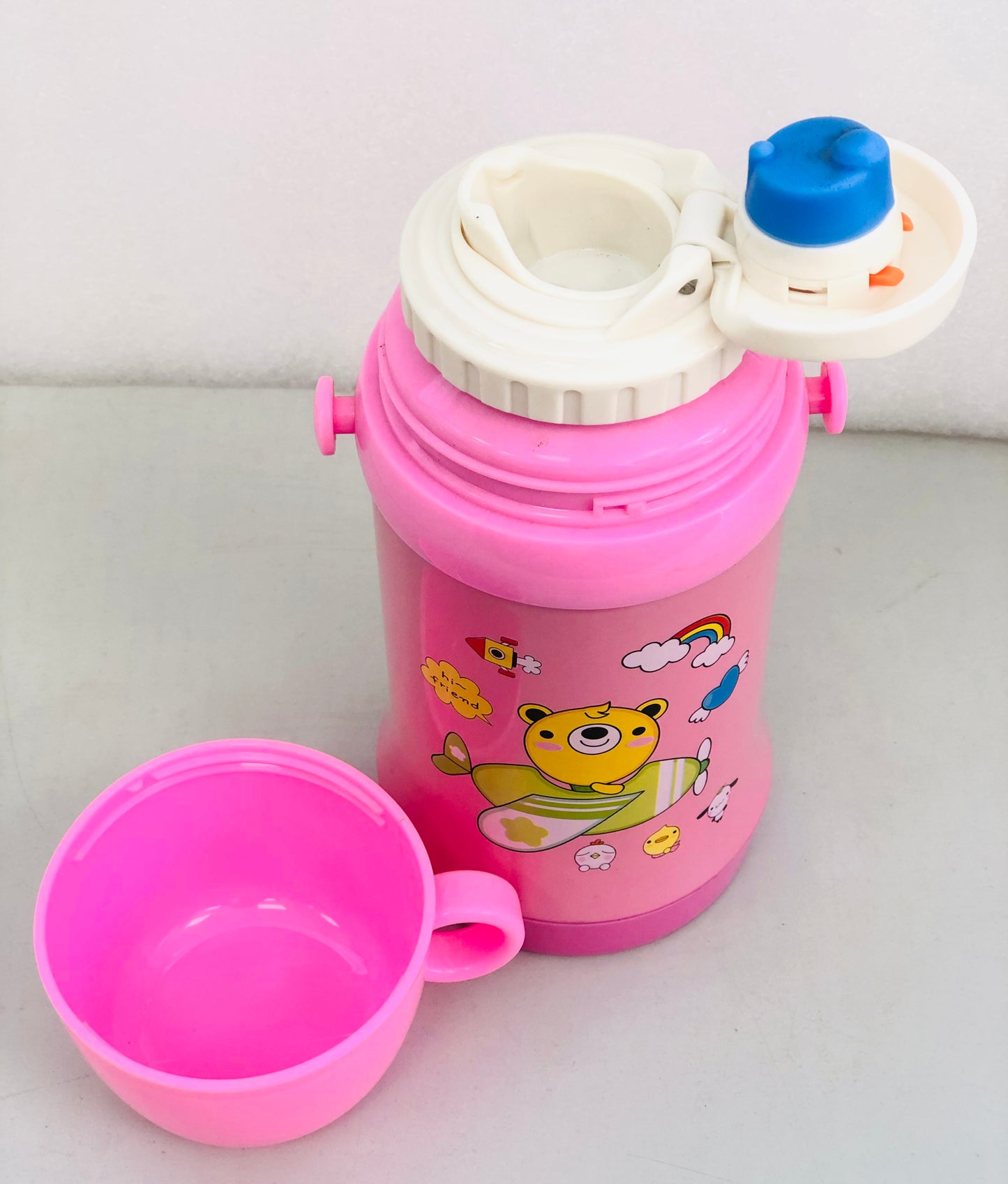 Stainless steel thermos with cup