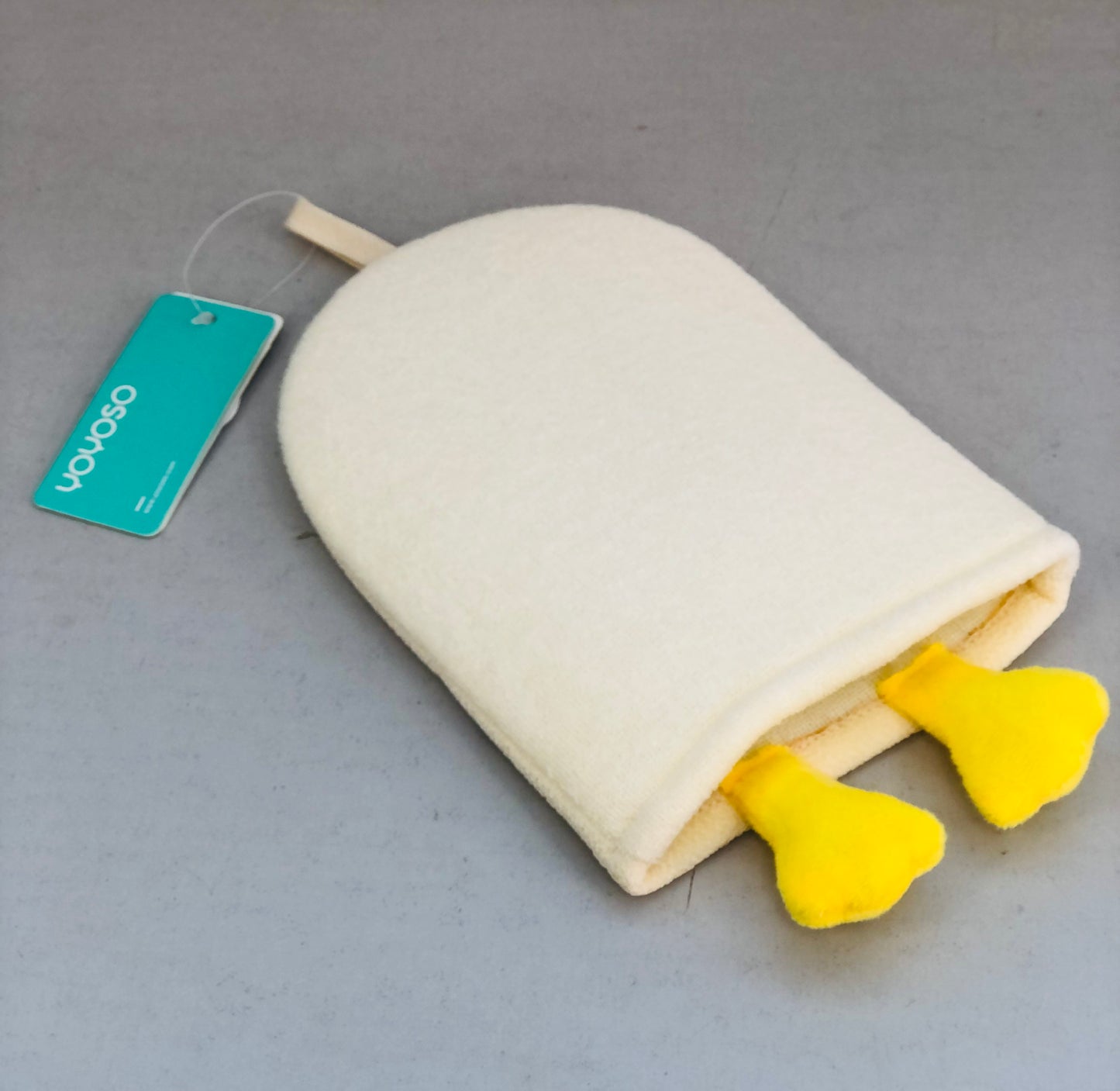 White duck bath loofah