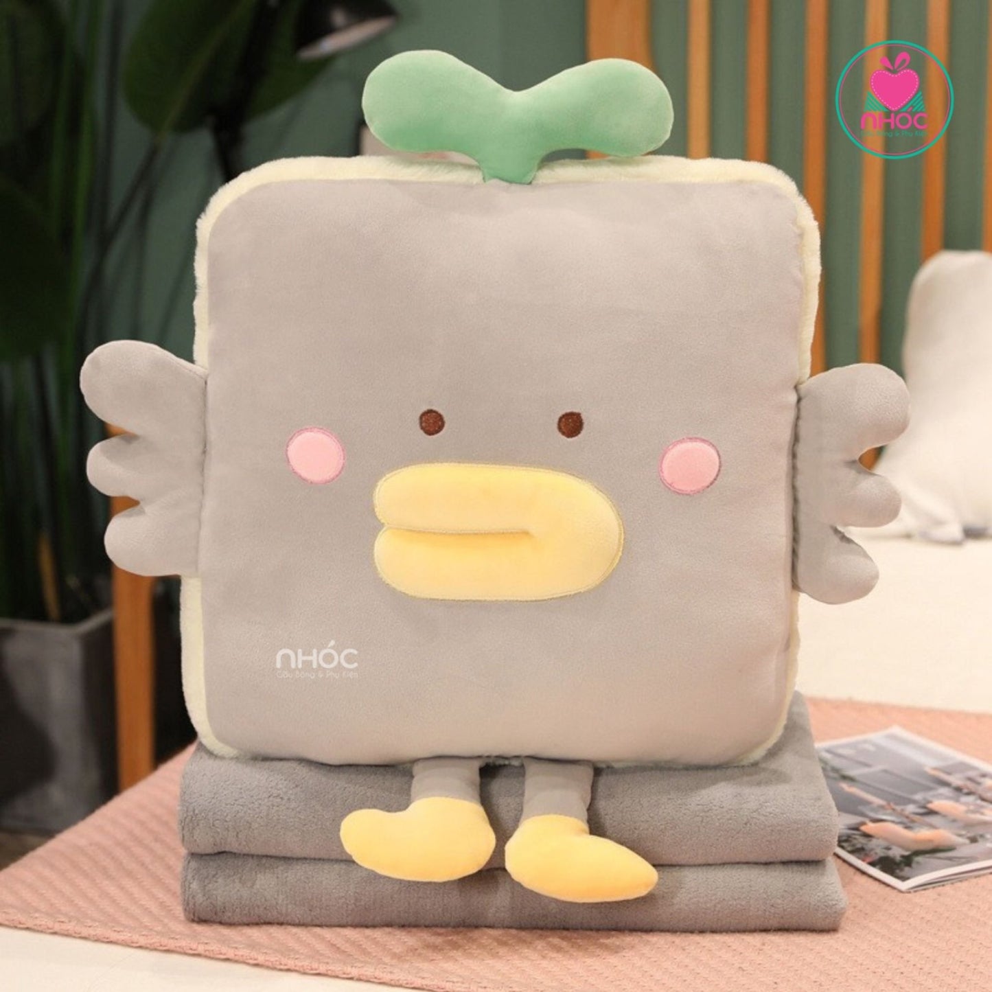 Soft duck pillow with light blanket
