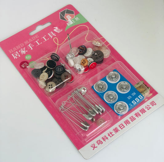 Sewing needles and buttons set