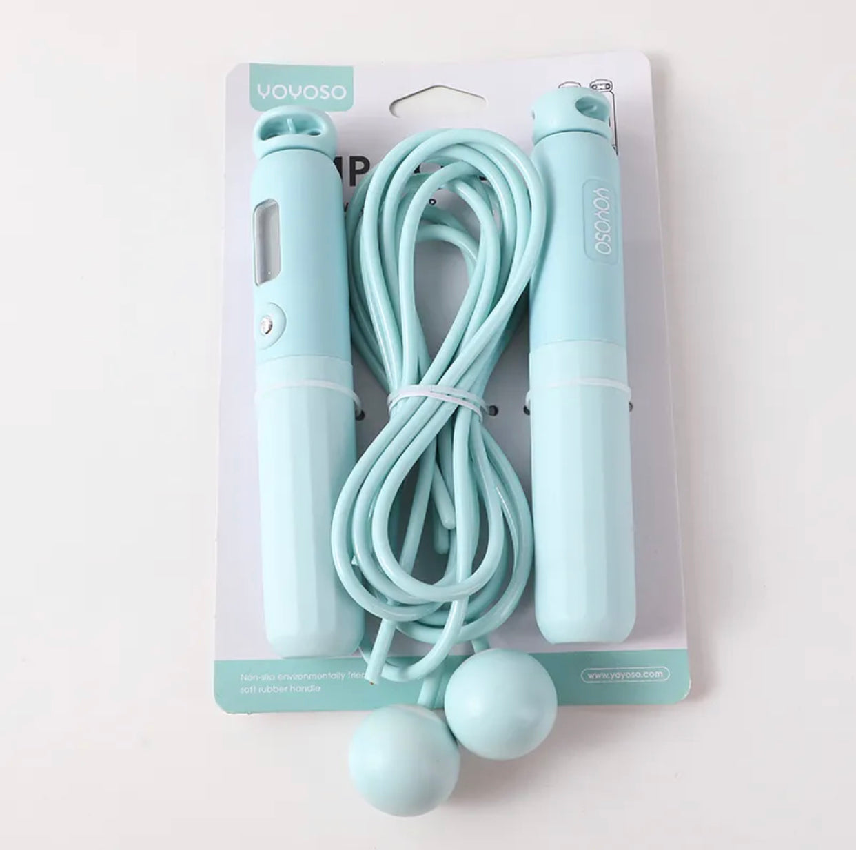 Sports skipping rope with digital counter blue