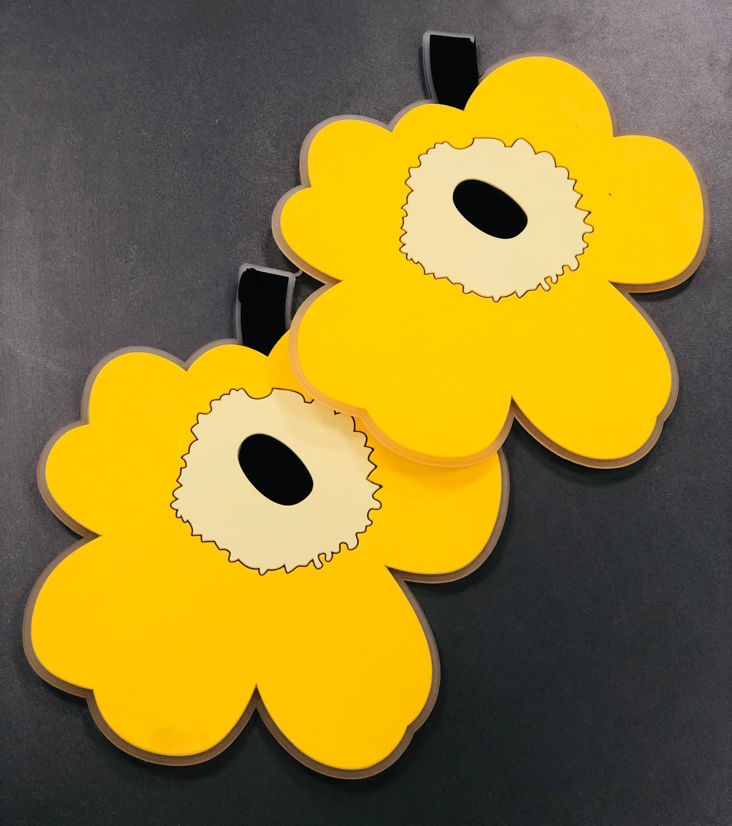 Yellow rose silicone heat coaster, 2 pieces