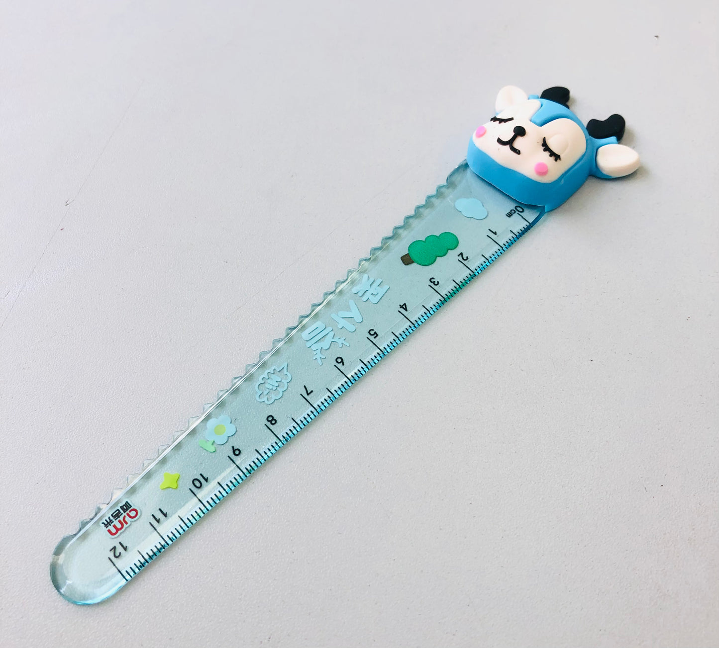 Plastic ruler with toy 12 cm