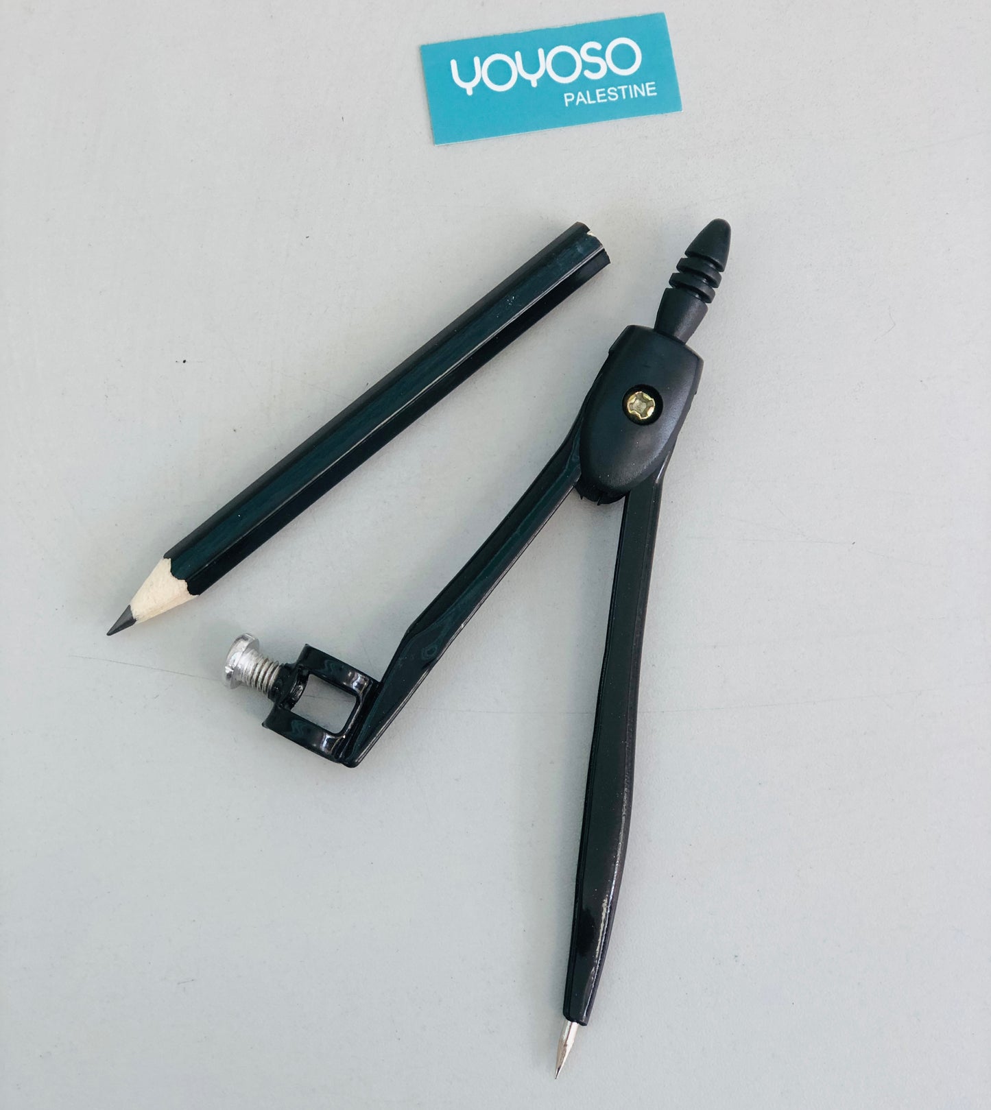 Compass with black pen