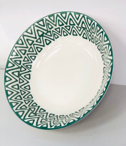 Green ceramic dish, 7 inches