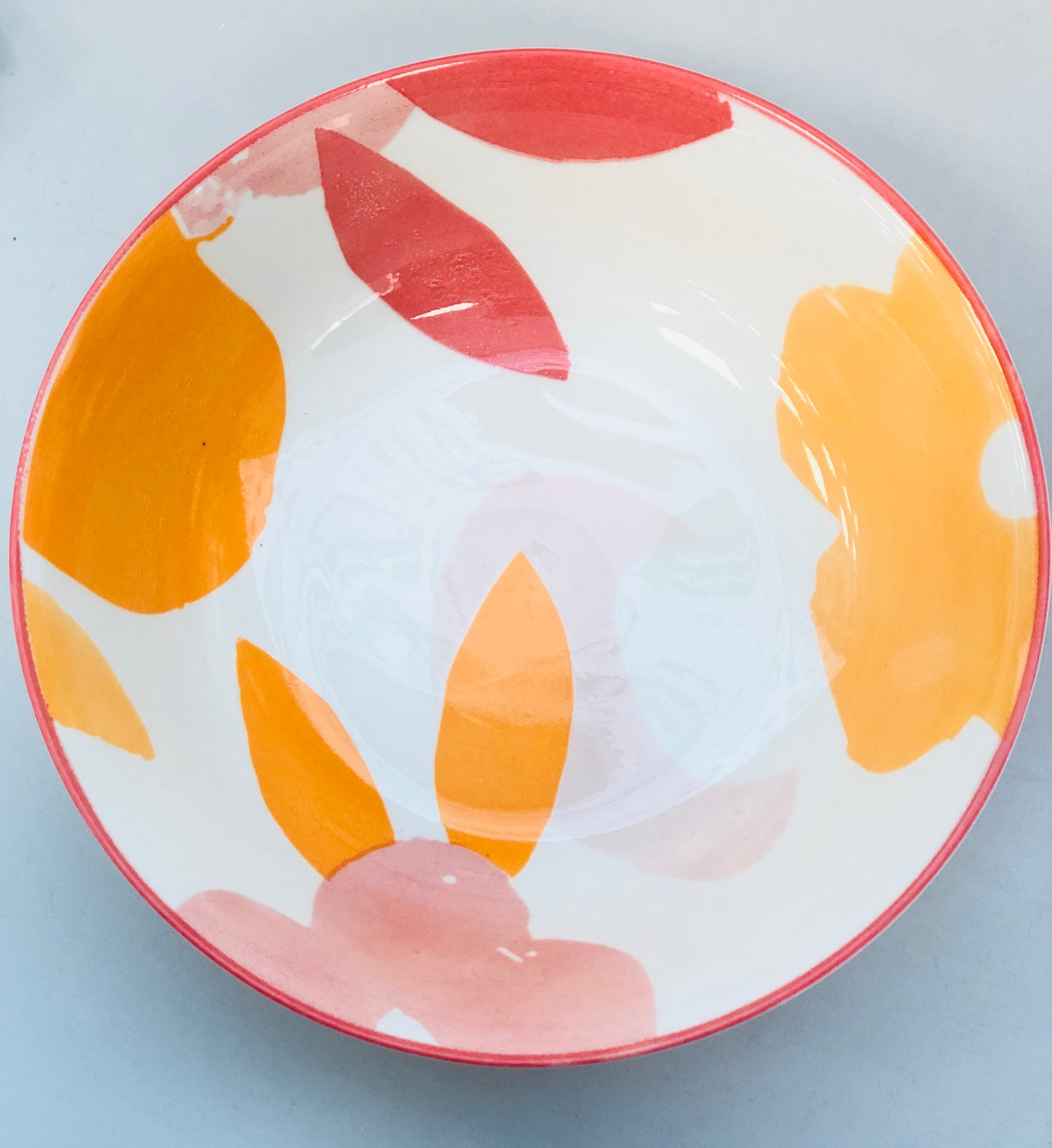 Ceramic plate with random shapes, 7 inches