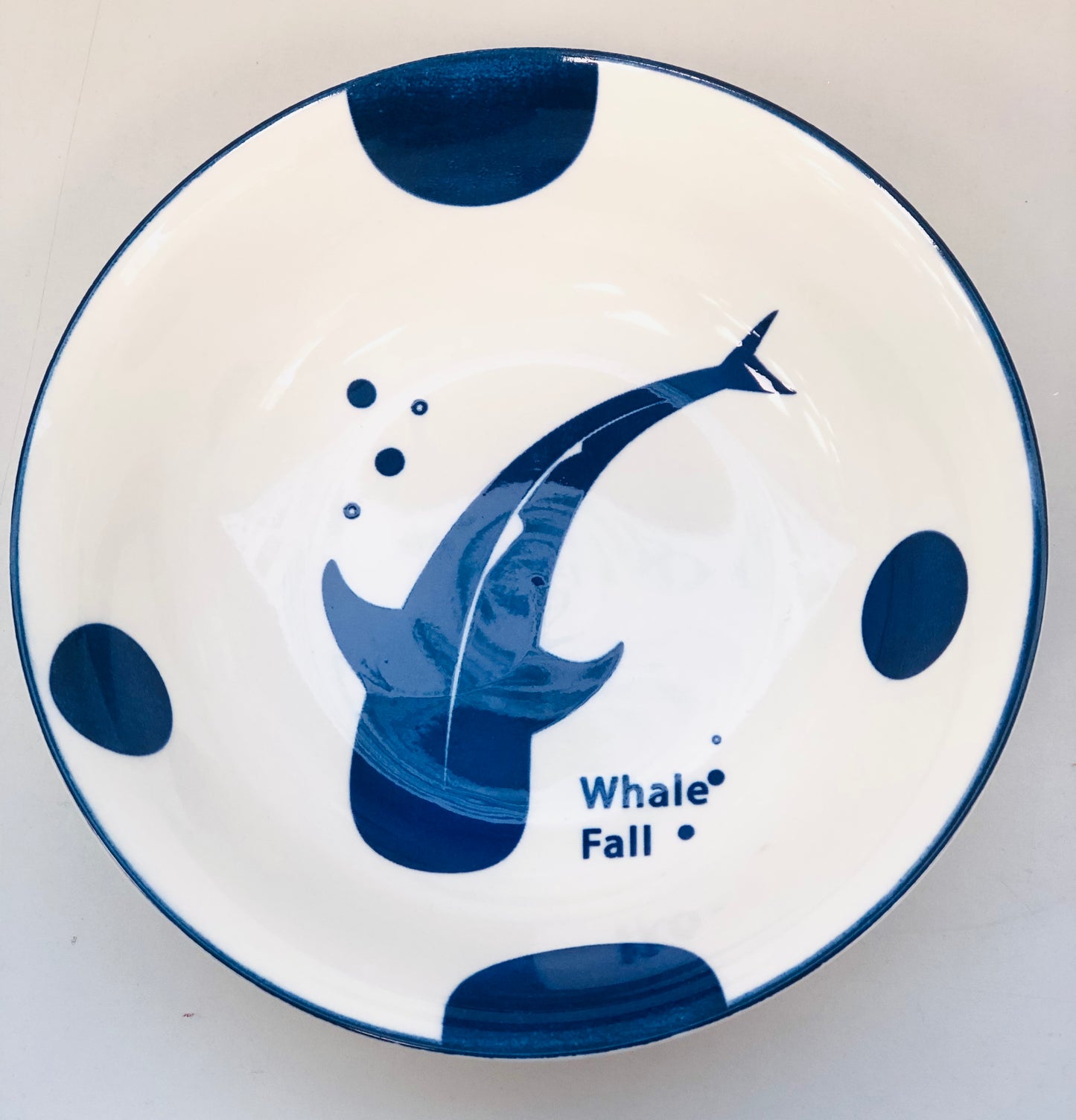 Ceramic dish, 7 inches, made of whale