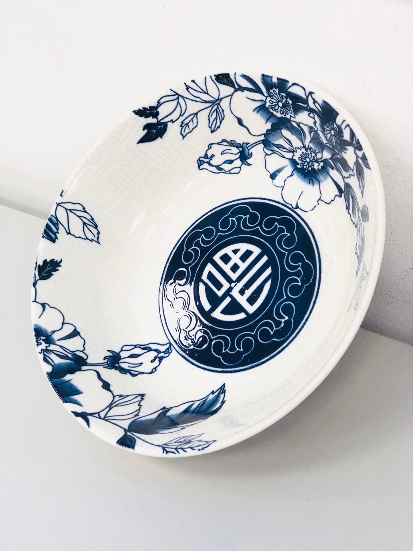 Dark blue ceramic dish, 7 inches