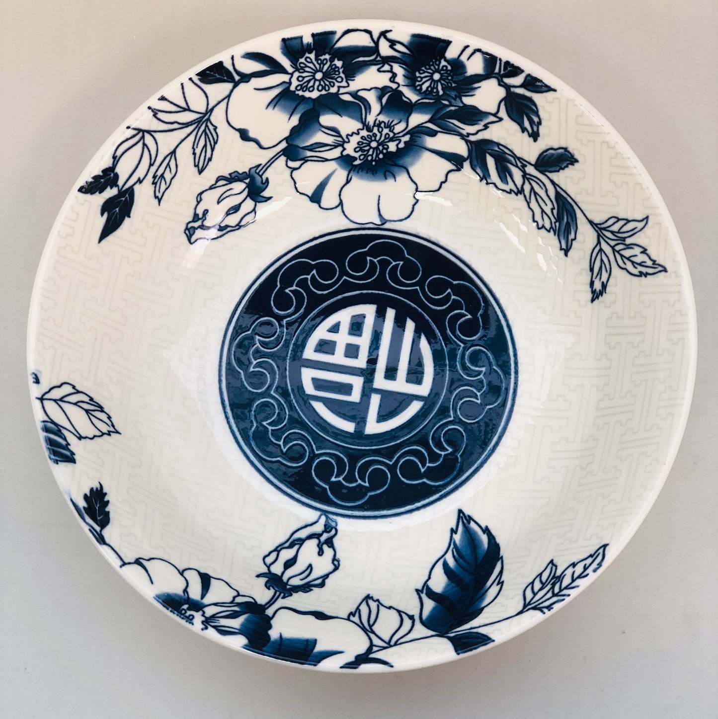 Dark blue ceramic dish, 7 inches