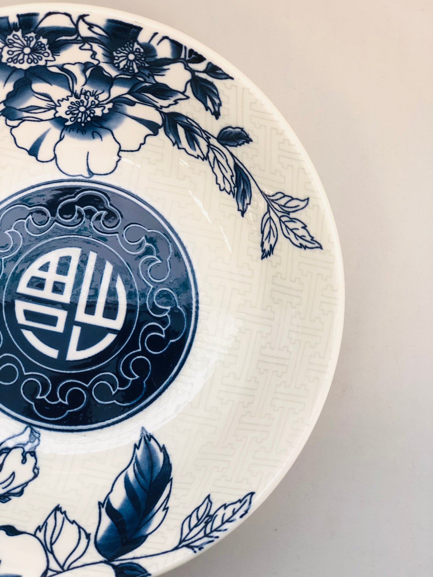 Dark blue ceramic dish, 7 inches
