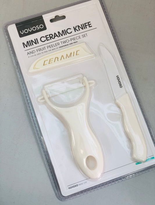 Food peeler with lid knife