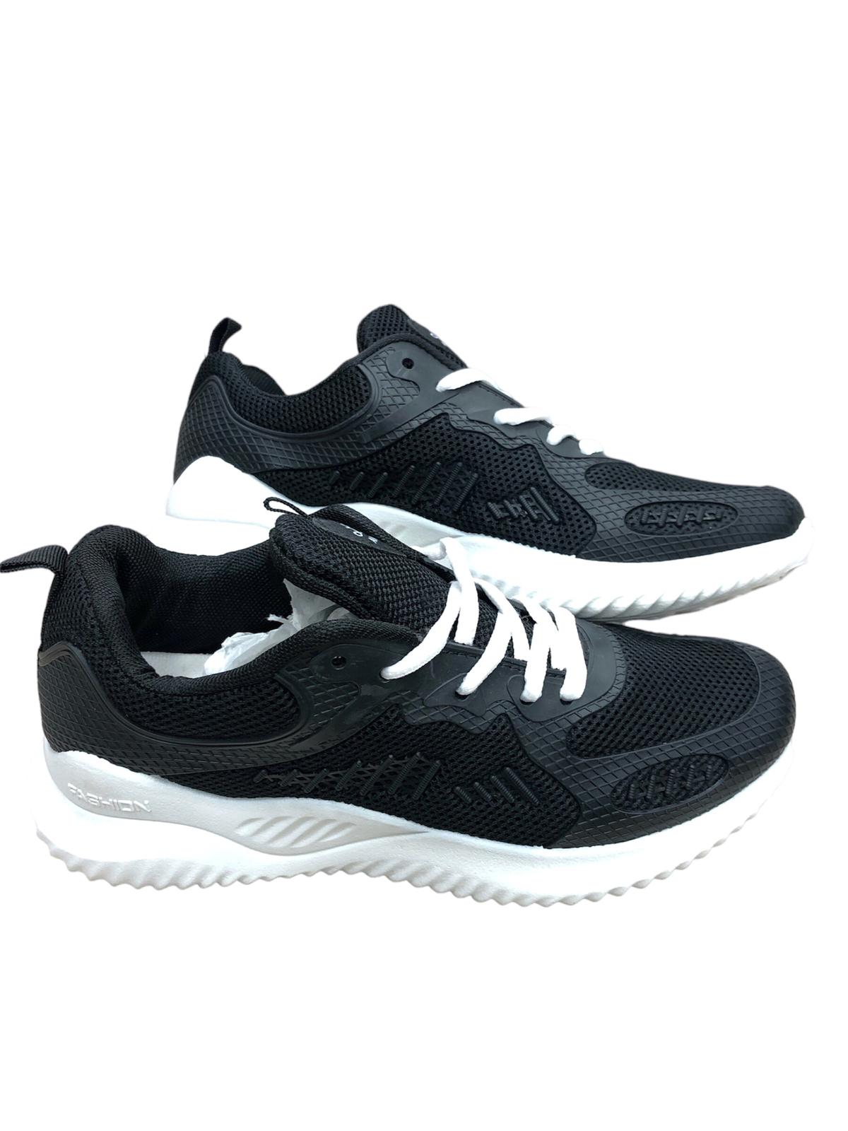 Black shoes with white laces