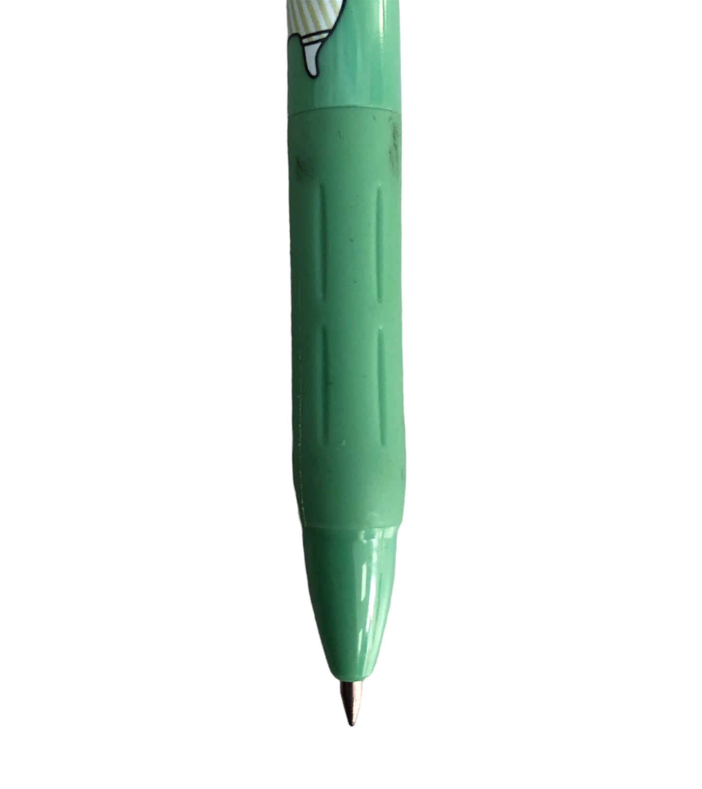 Green duck pen with black ink