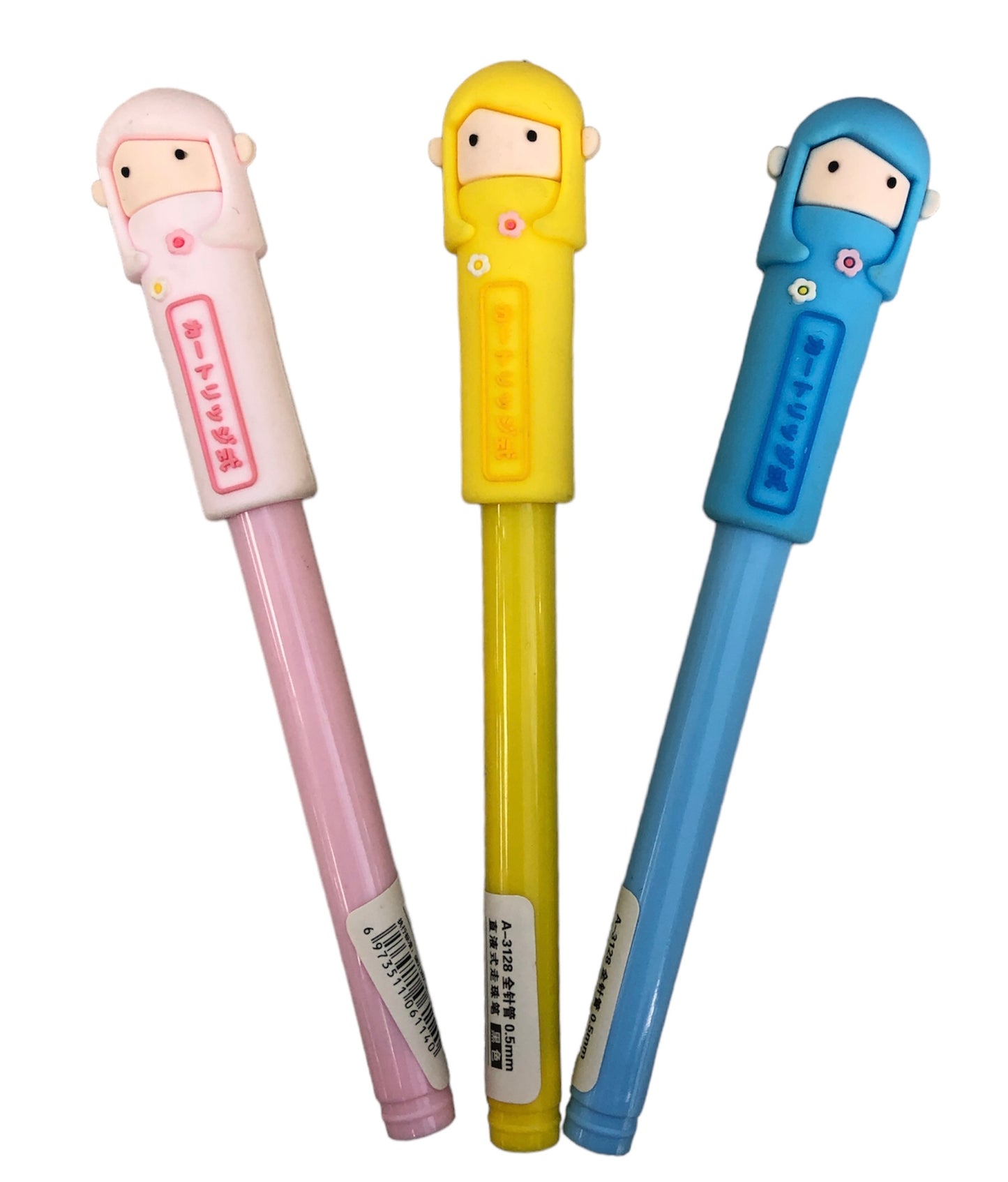 Korean doll pen yellow black ink