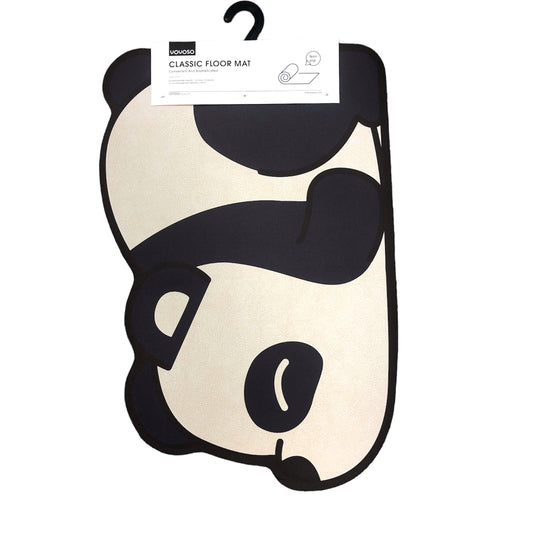 Panda leather floor mat