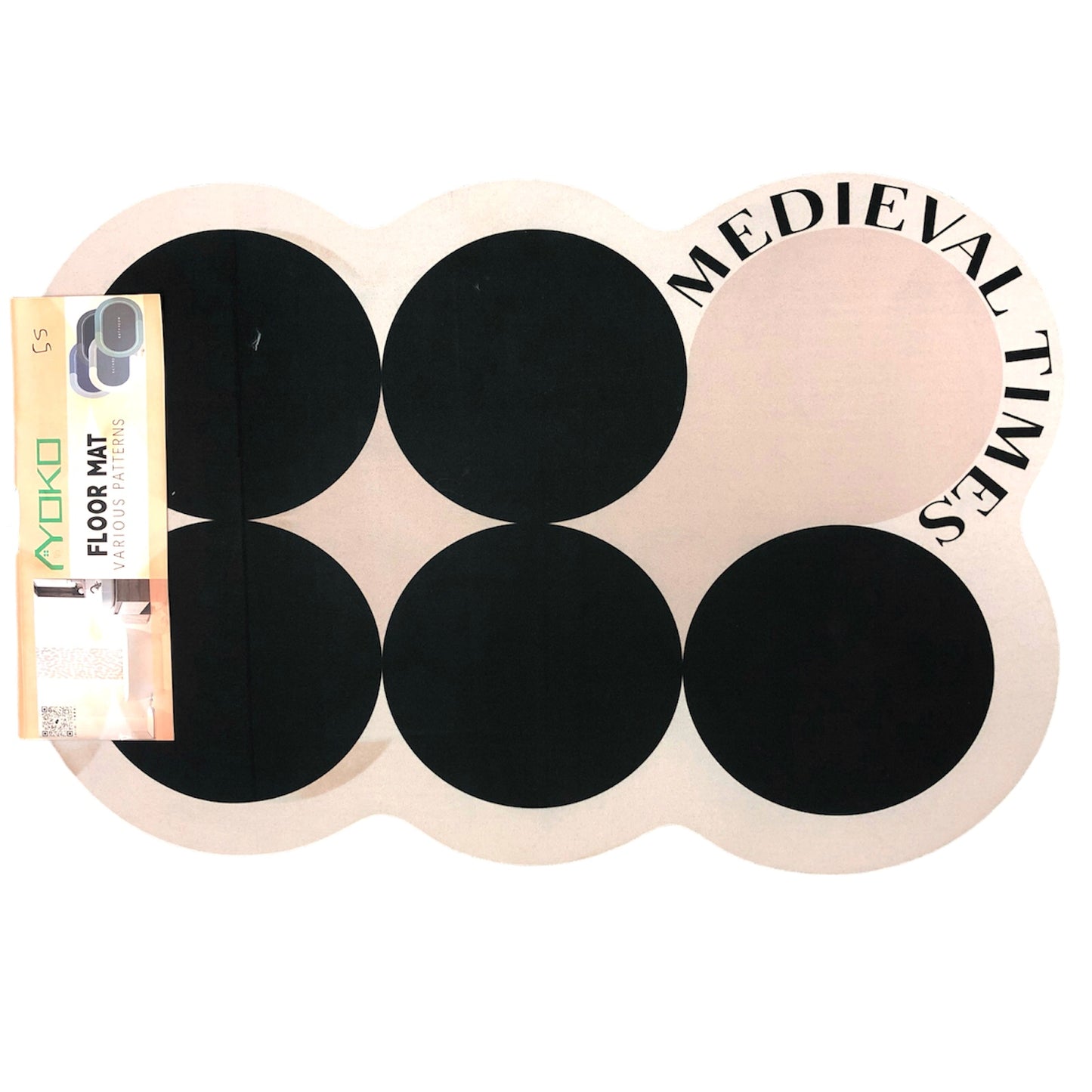 Leather floor mat with black dots