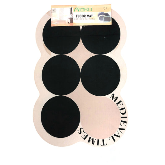 Leather floor mat with black dots