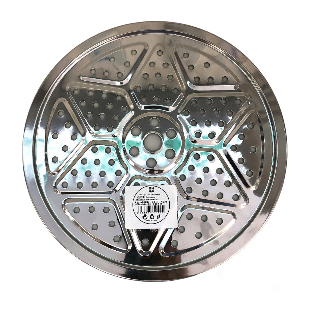 Stainless steel steamer plate, two sizes