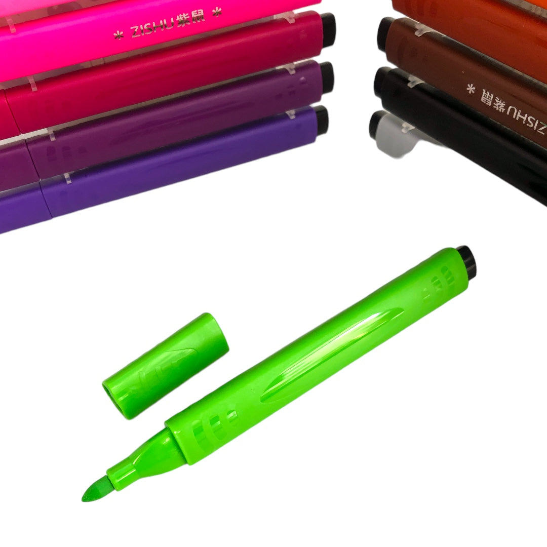 24 Color Water Based Felt Tip Pens Box