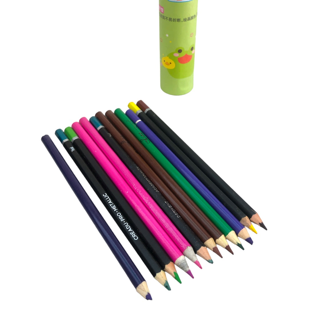 12 Color Wooden Color Cylinder