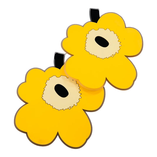 Yellow rose silicone heat coaster, 2 pieces