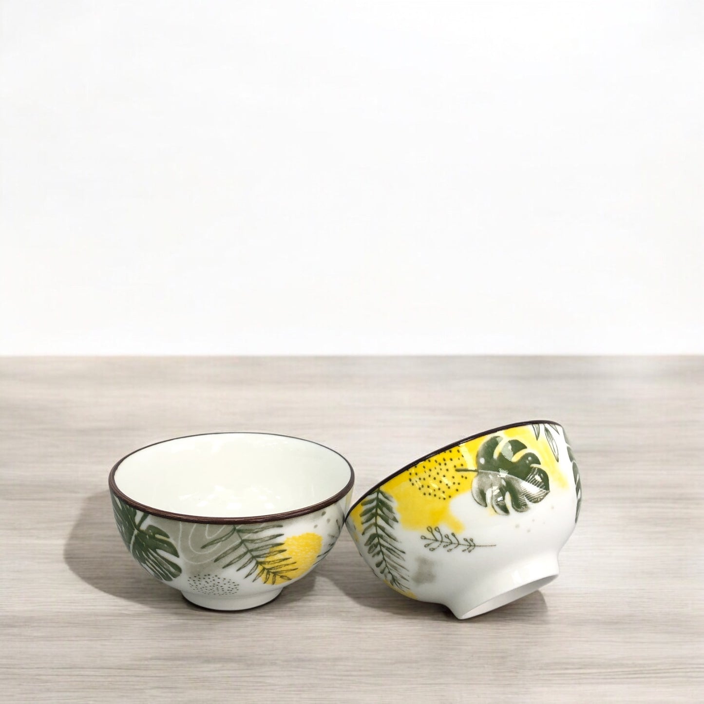 صحن سيراميك مجور اخضر واصفر 3.6 انش