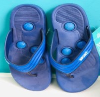Toe pad with medical circles, navy blue