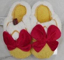 Yellow fur winter sandal with an inch