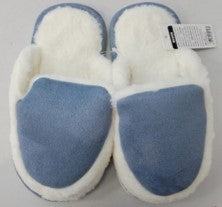 Blue and white fur winter footwear