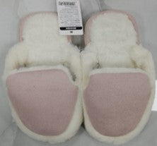 Pink and white fur winter sandal