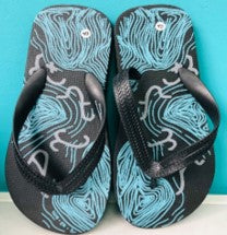 Black and blue wavy toe sandal