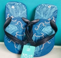 Turquoise and blue wavy toe sandal