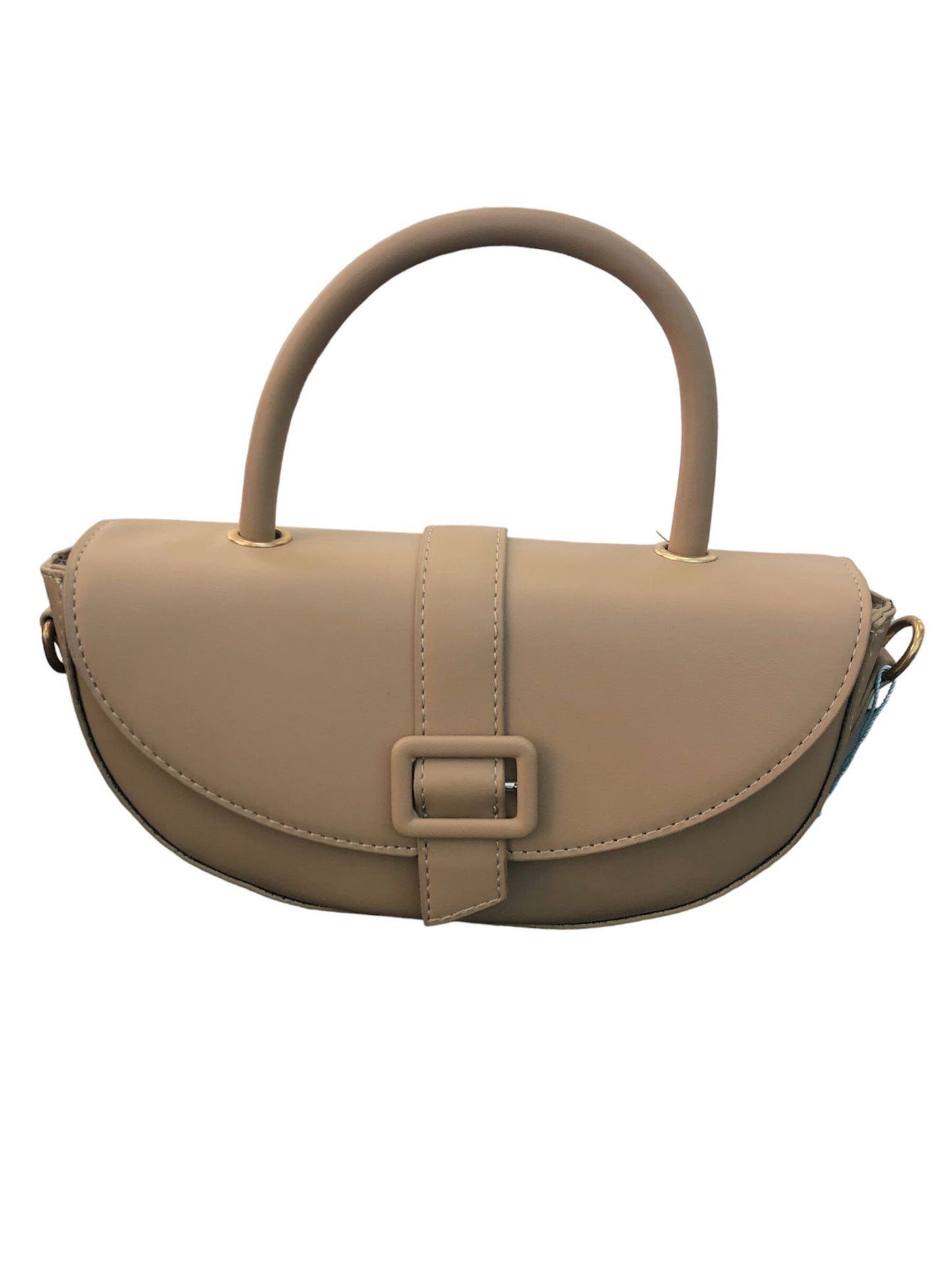 Brown semicircular stat bag
