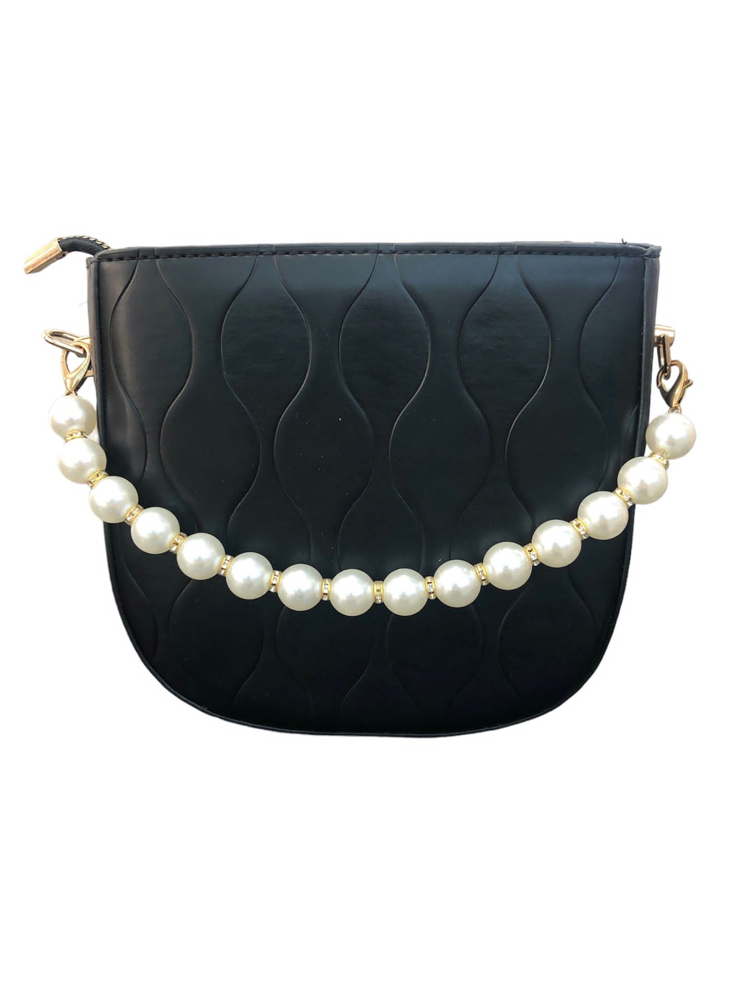 Black satin bag