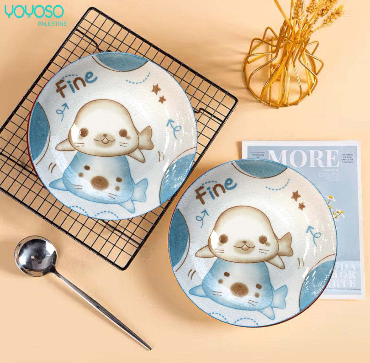 Marine animal ceramic dish