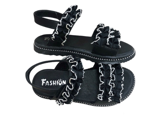 Girls black sandals