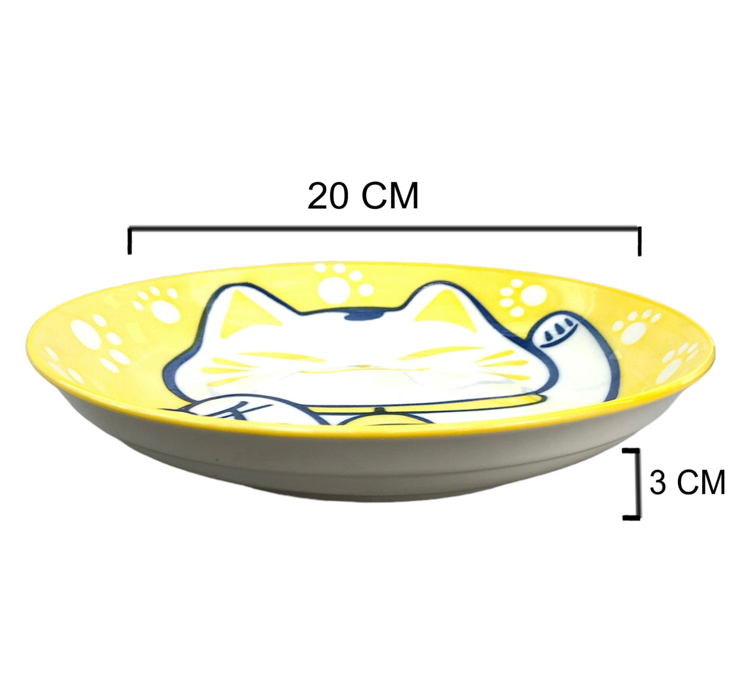 صحن سيراميك القطة الصفراء 8.3 انش