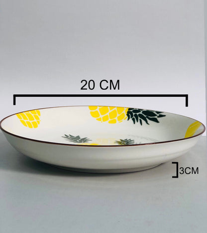 Pineapple ceramic plate 8 inches