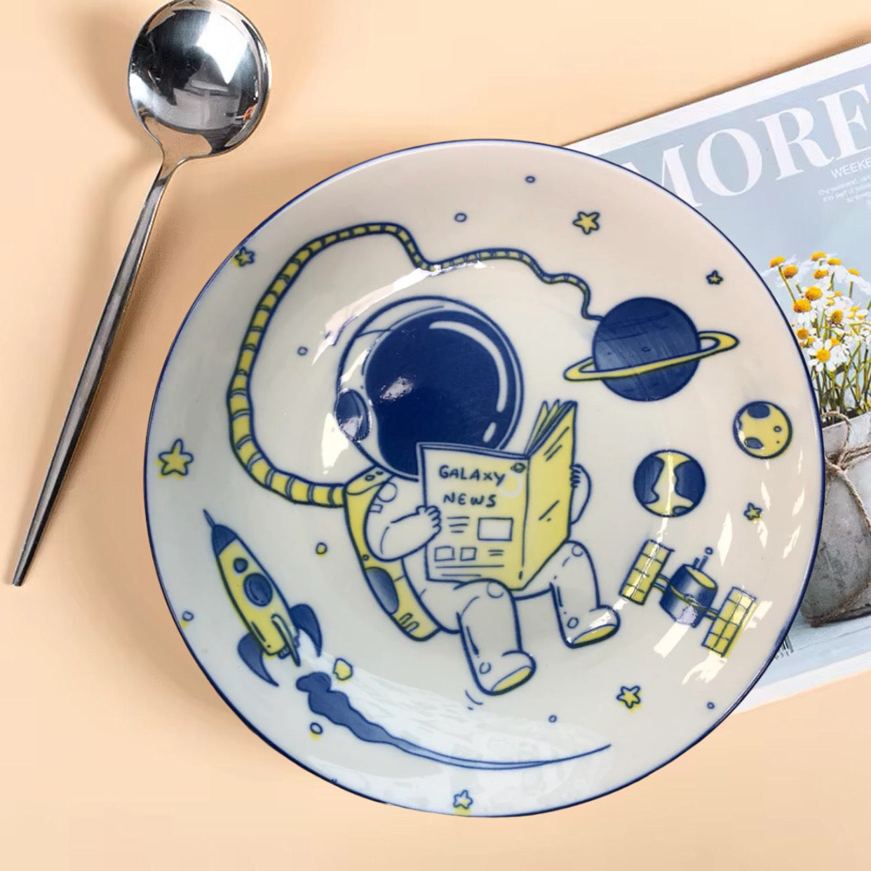 Spaceman ceramic plate