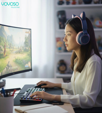 Colorful Foldable Cat Headphones