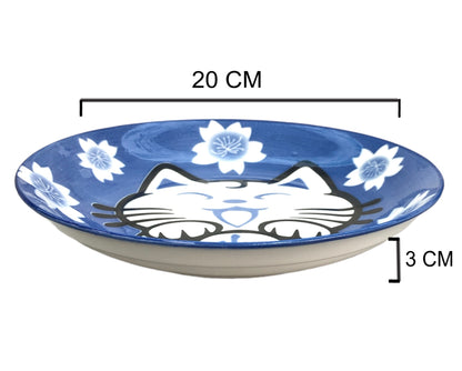 صحن سيراميك القطة الزرقاء 8.3 انش